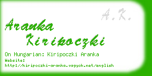 aranka kiripoczki business card